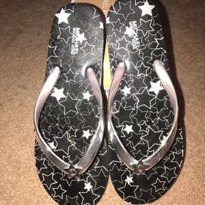 Michael Kora Silver Flip Flops